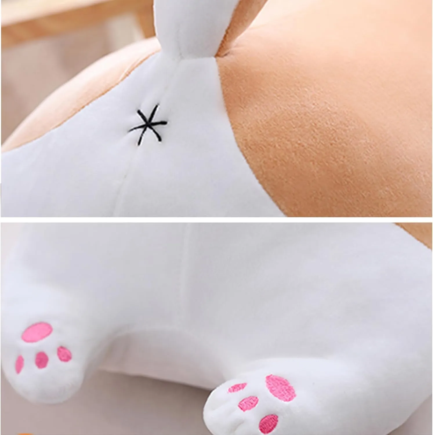 Shiba Inu Dog Plush Pillow, Cute Corgi Akita Stuffed Animals Doll Toy Gifts for Valentine's Gift, Christmas,Sofa Chair, Pink Blink, 22.8"