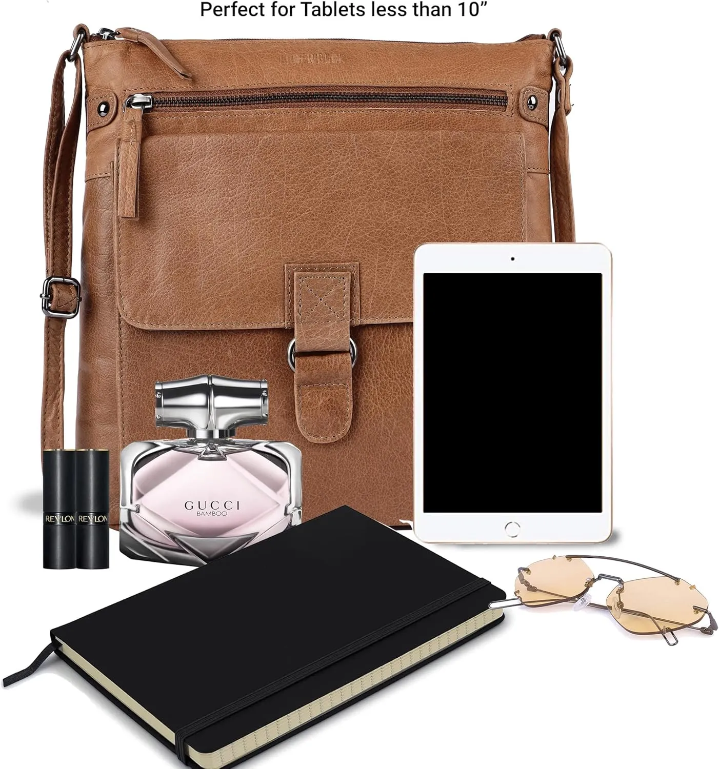 Shirley Large Soft Real Leather Womens Crossbody Handbags and Purses-Triple Zip Sling Crossover Shoulder Bag