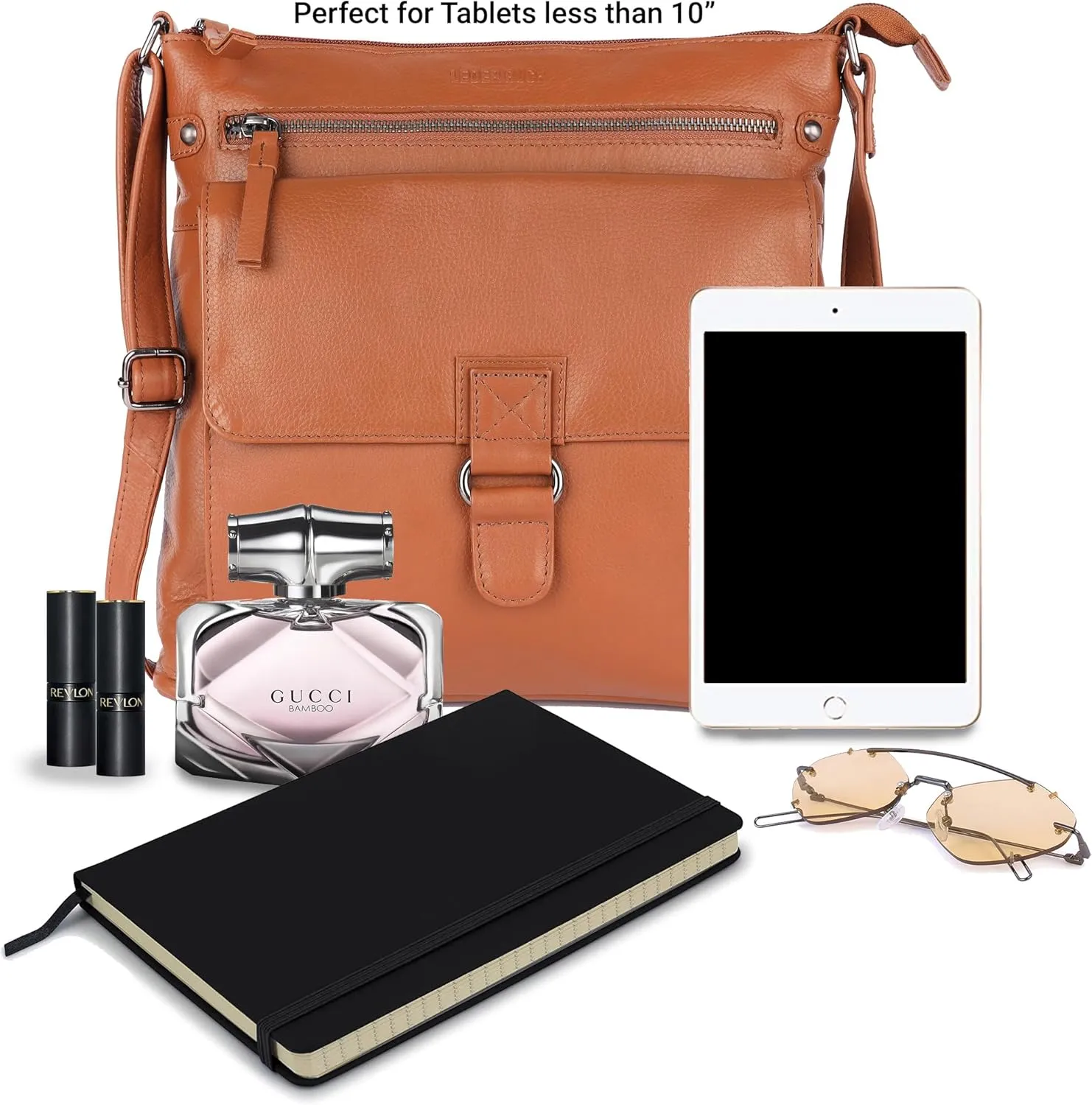 Shirley Large Soft Real Leather Womens Crossbody Handbags and Purses-Triple Zip Sling Crossover Shoulder Bag