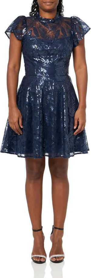 Shoshanna Women's Midnight Madison Sequin Everlie Dress