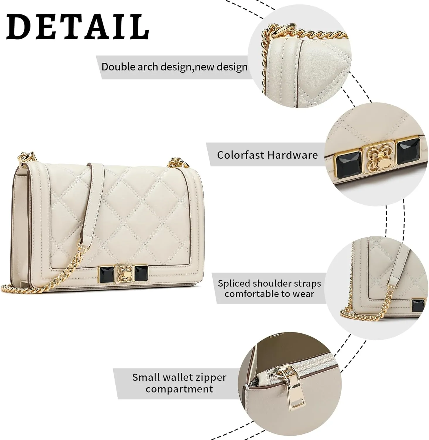 Shoulder Bag for Women leather bag Purses and Handbags with Zipper Crossbody Bag black shoulder bag