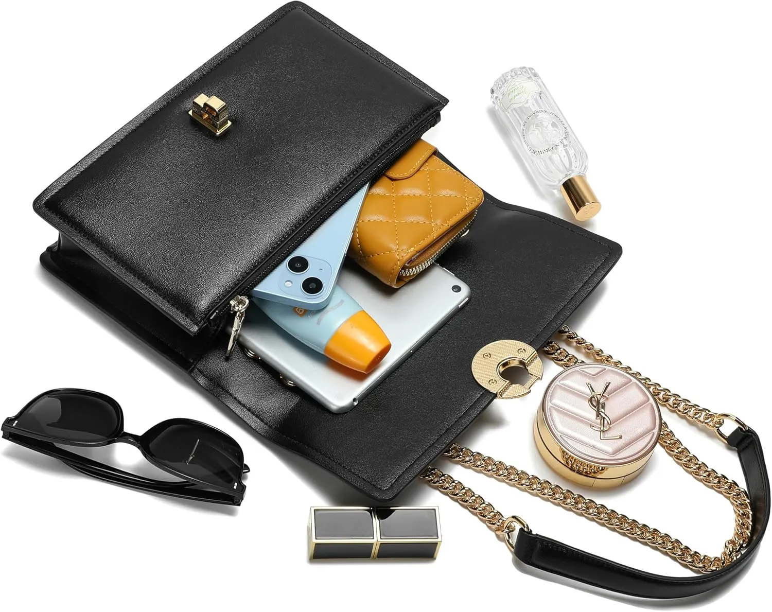 Shoulder Bag for Women leather bag Purses and Handbags with Zipper Crossbody Bag black shoulder bag