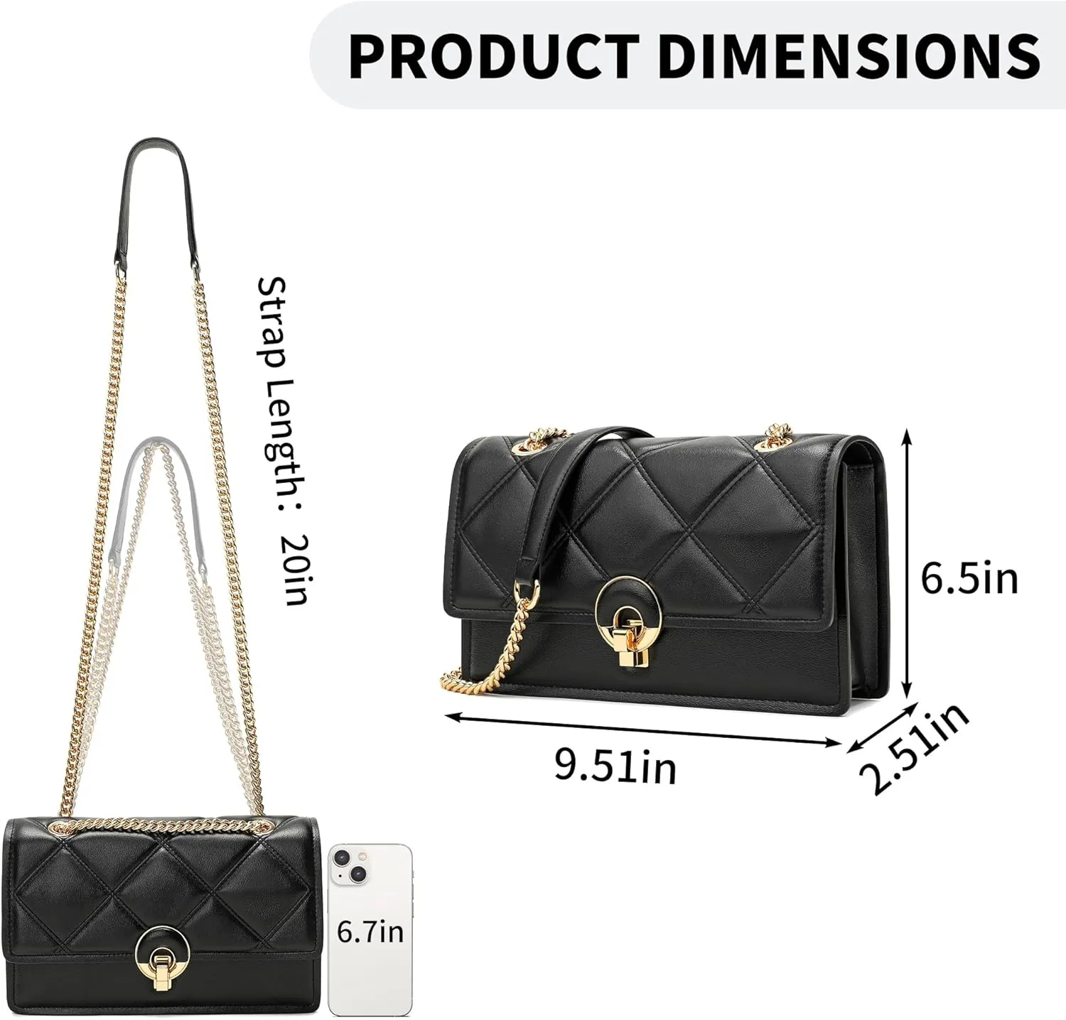 Shoulder Bag for Women leather bag Purses and Handbags with Zipper Crossbody Bag black shoulder bag