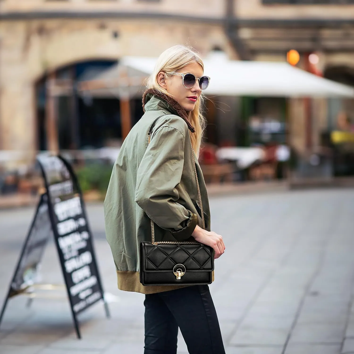 Shoulder Bag for Women leather bag Purses and Handbags with Zipper Crossbody Bag black shoulder bag