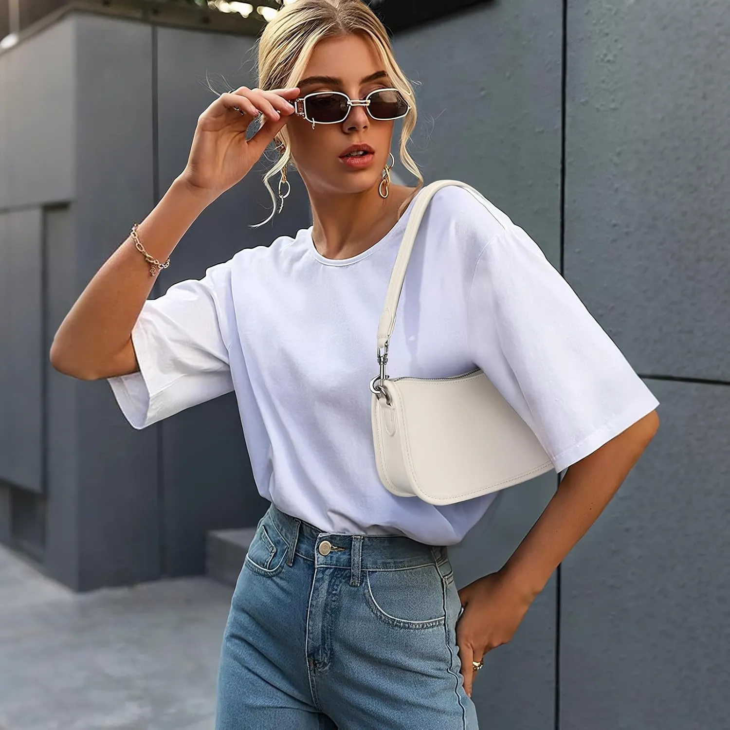 Shoulder Bag Purses for Women - Small Handbags PU Leather Shoulder Purse Trendy Designer Underarm Bags