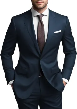 SHUZHXLZANGY Mens Suits Regular Fit 2 Piece Suit for Men Wedding Prom Business Formal Suit