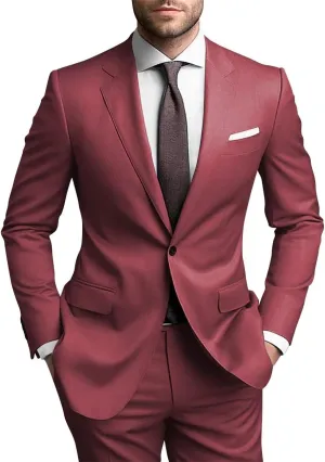 SHUZHXLZANGY Mens Suits Regular Fit 2 Piece Suit for Men Wedding Prom Business Formal Suit
