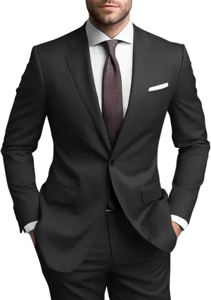 SHUZHXLZANGY Mens Suits Regular Fit 2 Piece Suit for Men Wedding Prom Business Formal Suit