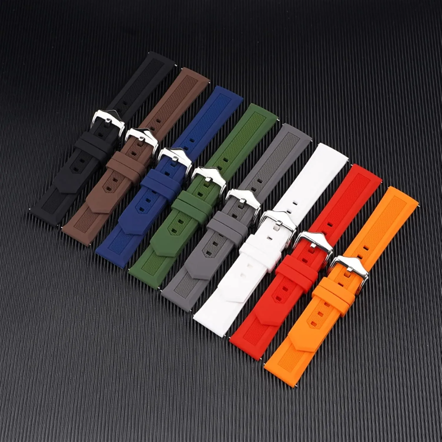 Silicone Watch Band 16mm 18mm 19 20mm 21 22mm Universal Quick Release Rubber Sport Diving Wristband Bracelet Strap Accessories