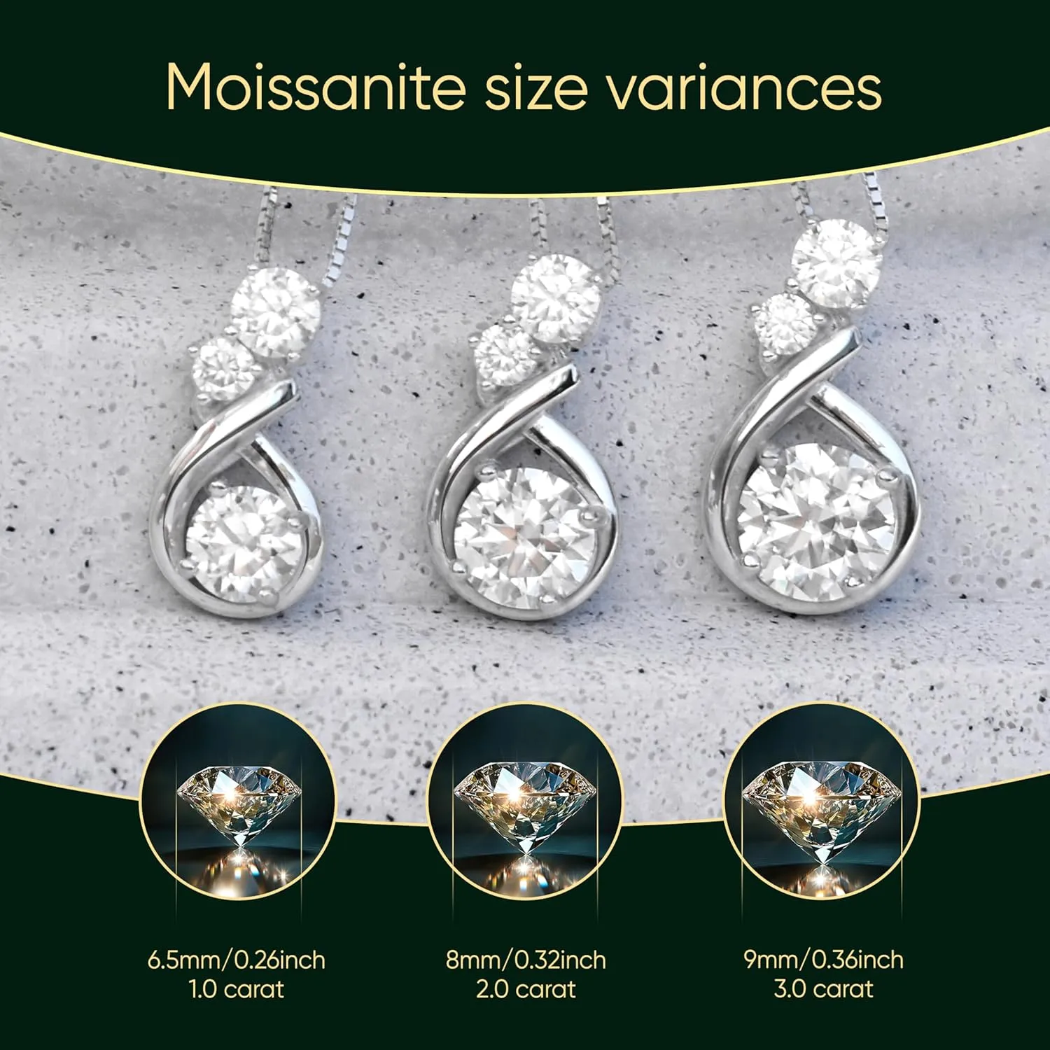 Silver Moissanite Heart Necklace for Women, 1-3ct Romantic Jewelry Gift, Sparkling Pendant for Wife, Girlfriend, Mom – Birthday, Anniversary, Wedding, Mother’s Day Gift