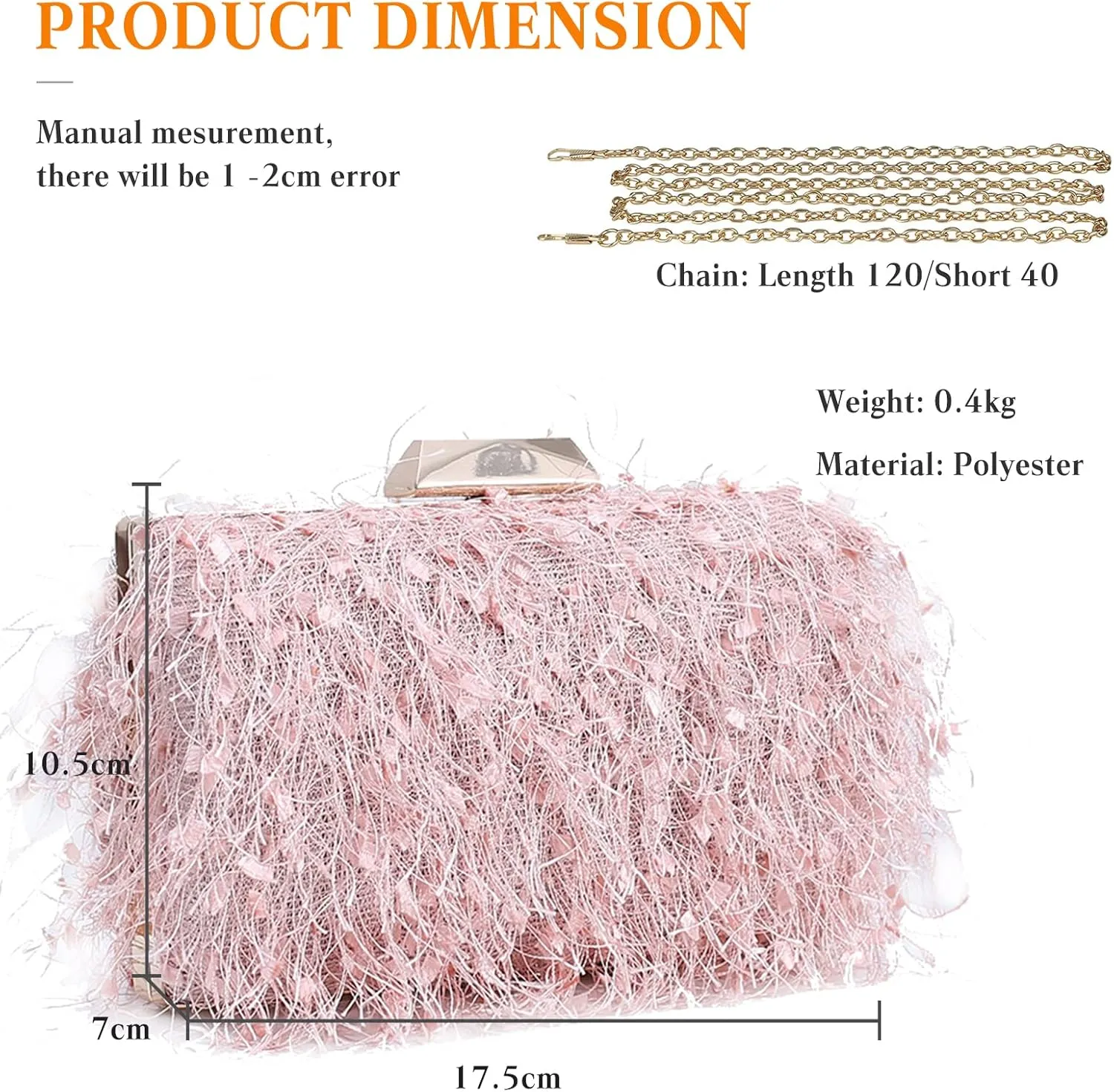 Small Clutch Purses for Women Fluffy Evening Bag