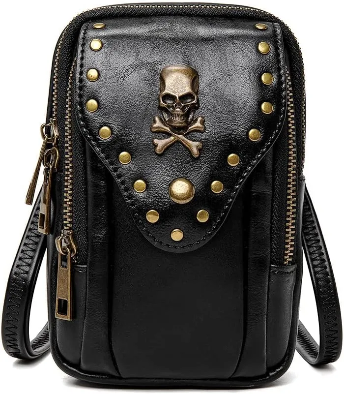 Small Crossbody Bag Shoulder Purse Leather Belt Pouch Travel Phone Holder Punk Medieval Vintage Festival Costume Accessory