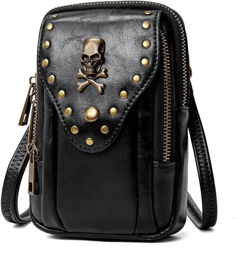 Small Crossbody Bag Shoulder Purse Leather Belt Pouch Travel Phone Holder Punk Medieval Vintage Festival Costume Accessory