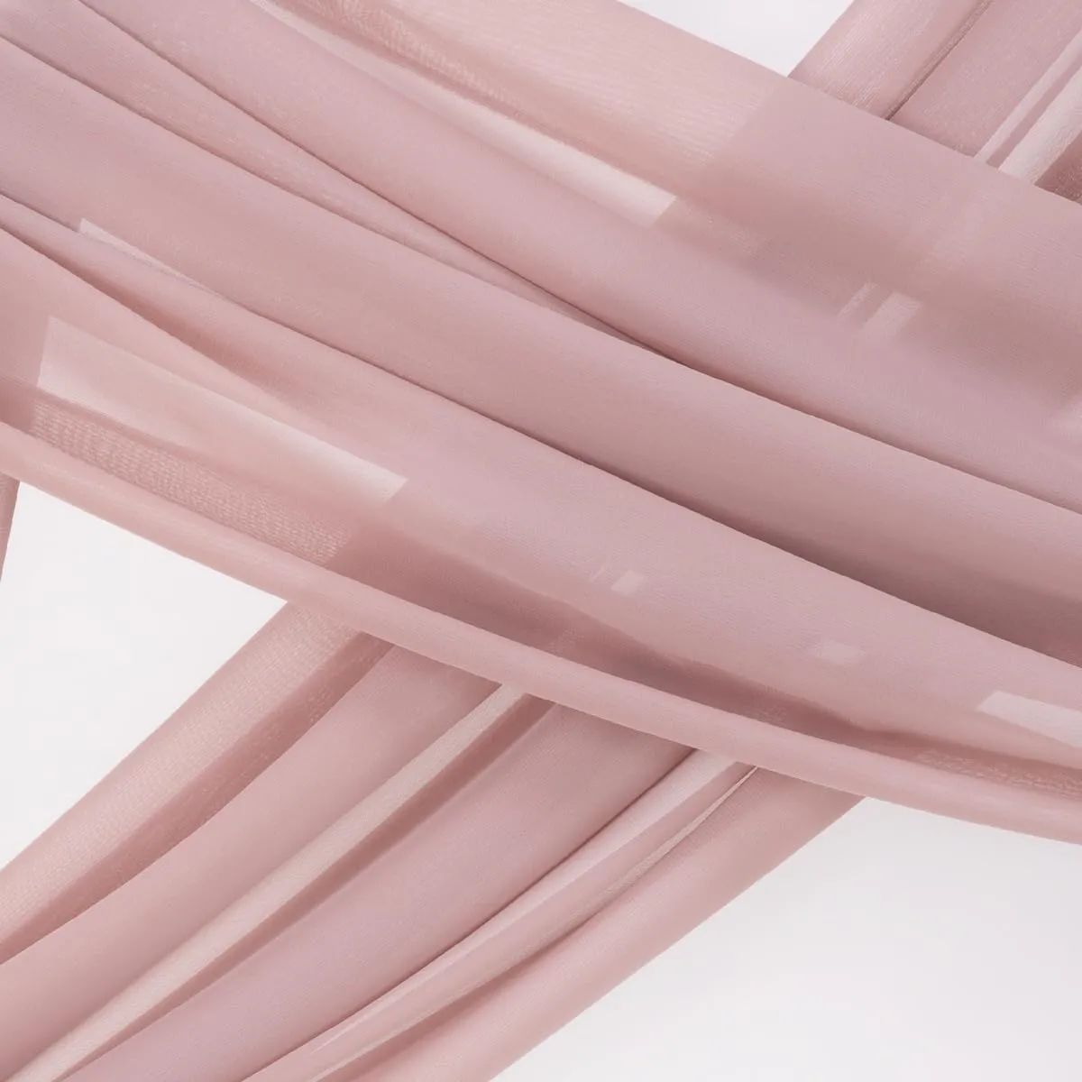 Socomi Wedding Arch Draping Fabric 2 Panels 29" x 19Ft Dusty Rose Sheer Chiffon Curtain Drapes 6 Yards for Wedding Ceremony Birthday Party Decoration