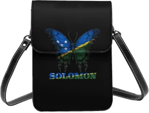 Solomon Islanders Butterflies Flag Small Crossbody Bag Is A Shoulder Bag Designed For Women And Girls Cell Phone Crossbody Wallet Purses With Card Slots Adjustable Strap