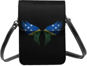Solomon Islanders Flag Wings Small Crossbody Bag Is A Shoulder Bag Designed For Women And Girls Cell Phone Crossbody Wallet Purses With Card Slots Adjustable Strap