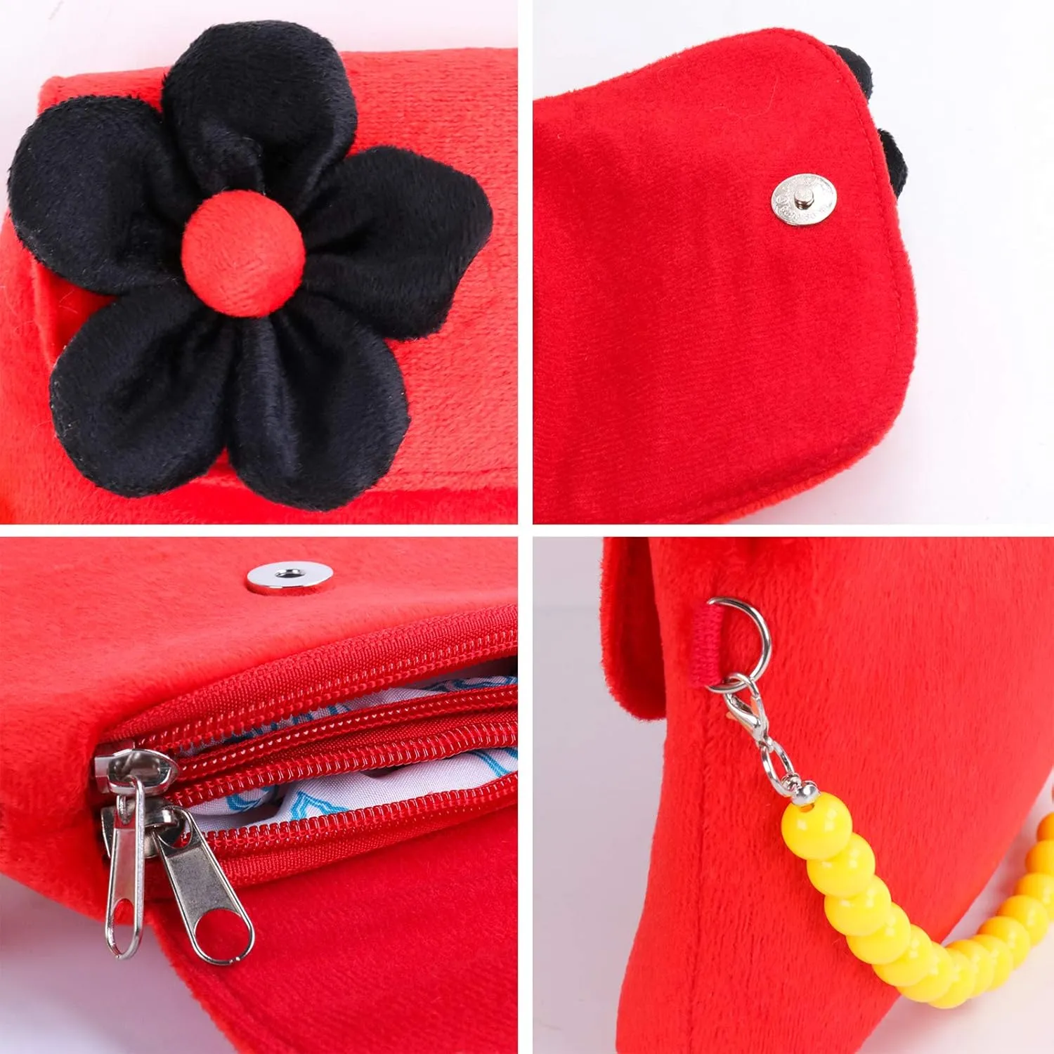SOTOGO 13 Pieces Little Girls Purse Jewelry Set Toddler Flower Purse Cute Princess Handbags Shoulder Messenger Bag for Kids Crossbody Bag Dress Up Girls Jewelry Pretend Play
