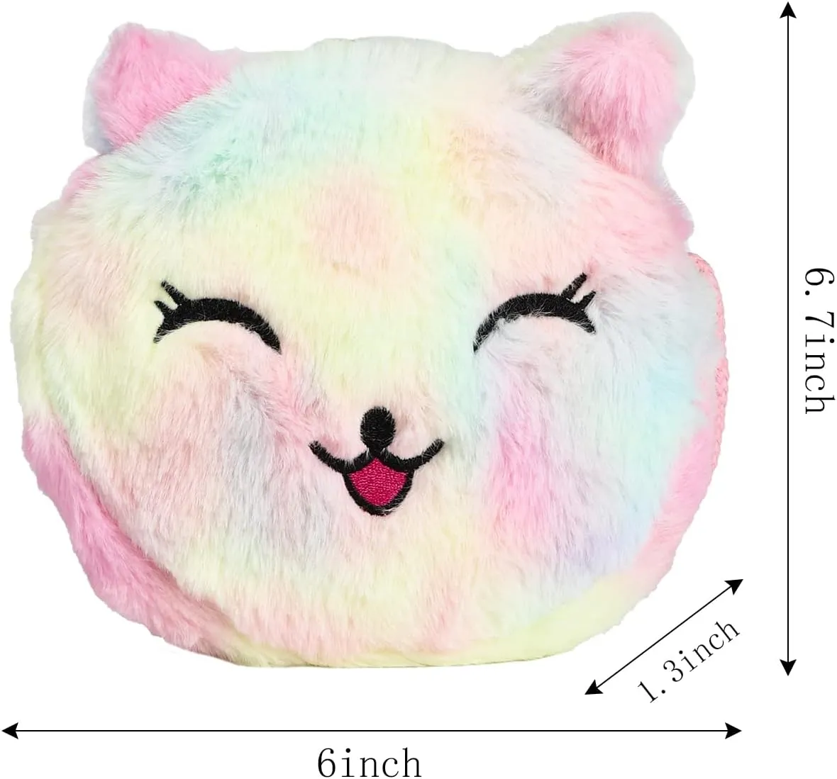 SOTOGO 2 Pieces Little Girl Purses Toddler Crossbody Purses Plush Cat Purse Cute Princess Handbags Shoulder Messenger Bag for Kids