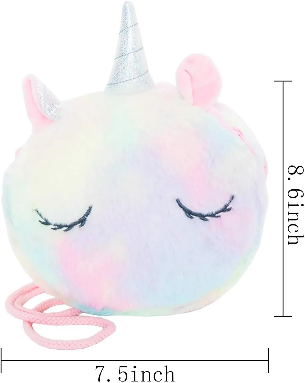 SOTOGO 2 Pieces Little Girl Purses Toddler Crossbody Purses Plush Unicorn Purse Cute Princess Handbags Shoulder Messenger Bag for Kids