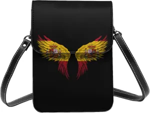 Spain Spanish Flag Wings Small Crossbody Bag Is A Shoulder Bag Designed For Women And Girls Cell Phone Crossbody Wallet Purses With Card Slots Adjustable Strap