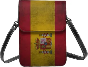 Spain Spanish vintage Flag Small Crossbody Bag Is A Shoulder Bag Designed For Women And Girls Cell Phone Crossbody Wallet Purses With Card Slots Adjustable Strap
