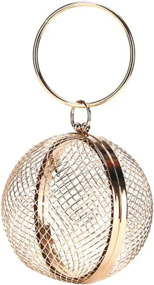 Sparkle Purse for Women Reticulated Spherical Shape Evening Bag Handbag for Dinner for Party Prom and Formal Events
