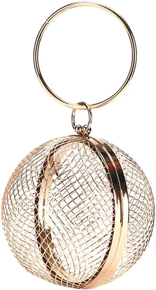 Sparkle Purse for Women Reticulated Spherical Shape Evening Bag Handbag for Dinner for Party Prom and Formal Events