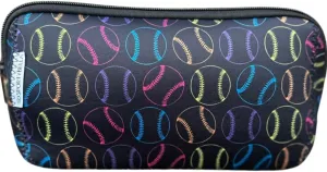 Sportybella Softball Gifts for Players, Waterproof Makeup and Sports Toiletry Bag with Softball Theme, Travel Organizer for Women, Teens, Girls, and Teams