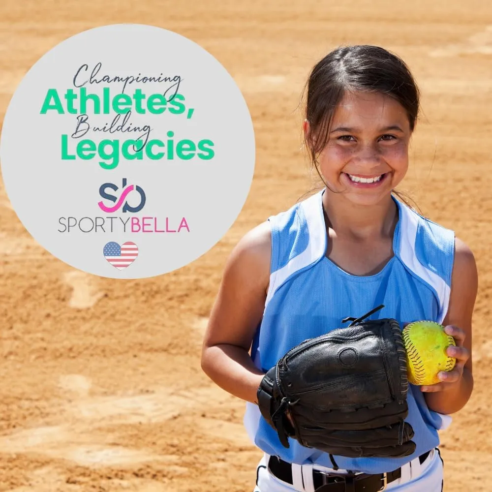Sportybella Softball Gifts for Players, Waterproof Makeup and Sports Toiletry Bag with Softball Theme, Travel Organizer for Women, Teens, Girls, and Teams