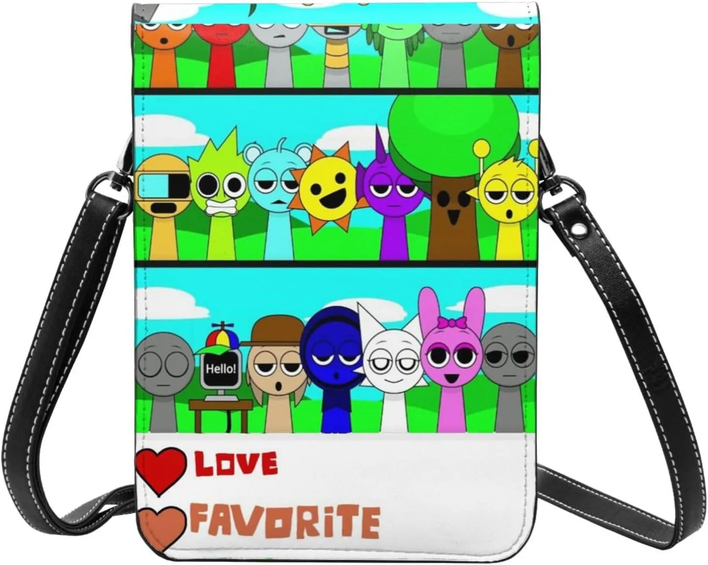Sprunki Cell Phone Purse Crossbody Bag for Outdoor Travel Sports Camping Hiking Shoulder Bags