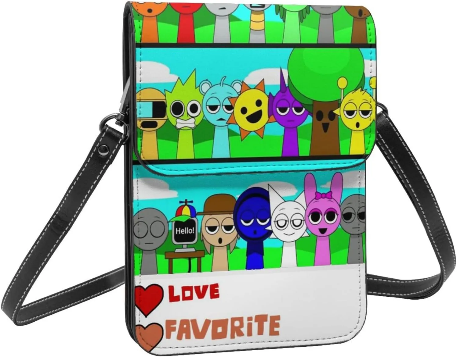 Sprunki Cell Phone Purse Crossbody Bag for Outdoor Travel Sports Camping Hiking Shoulder Bags