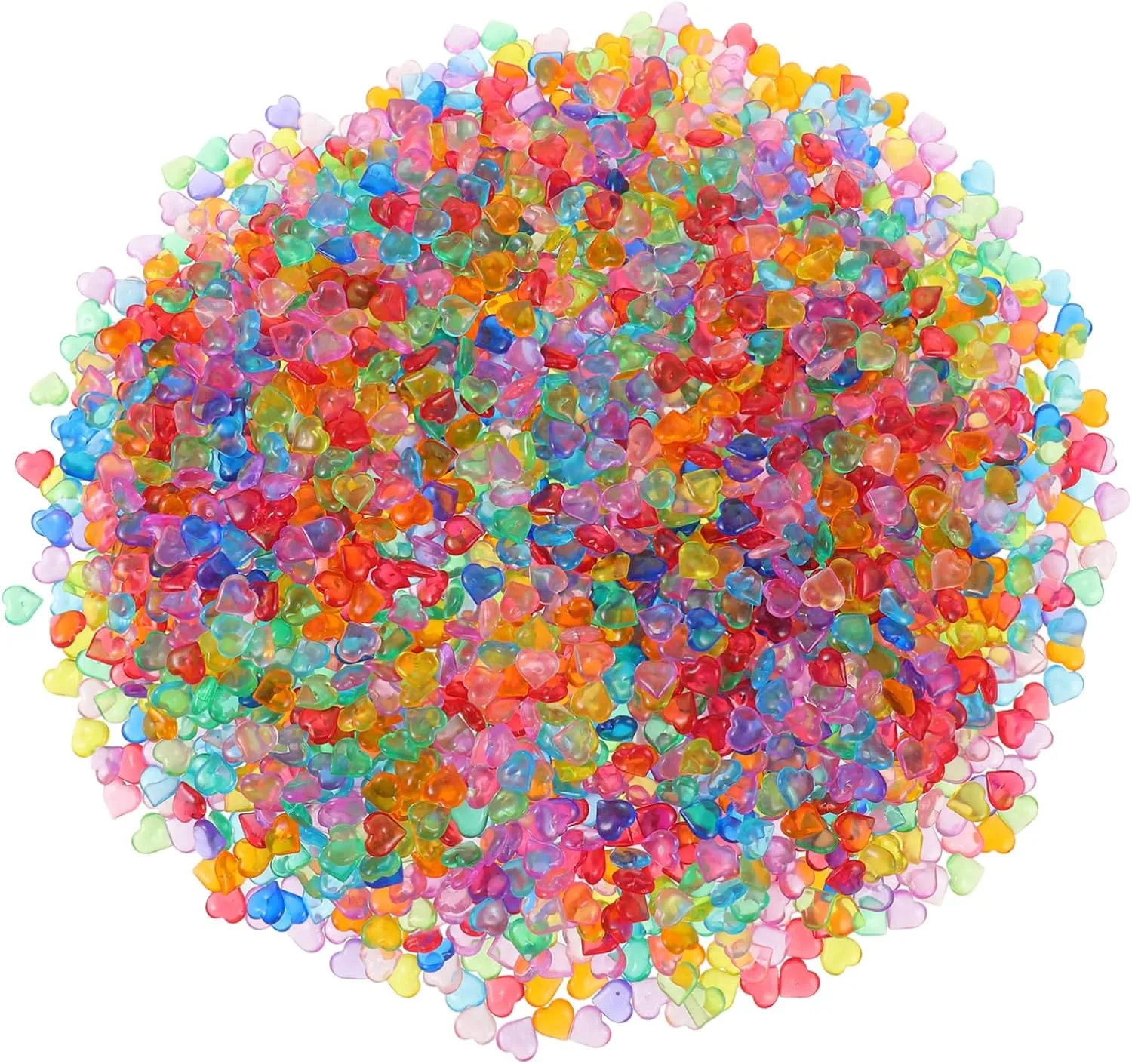 Sturdy Acrylic Hearts Shape Beads 500g Bag Wedding Table Hearts Decoration Iridescent Vase Fillers for Decor Party Atmosphere