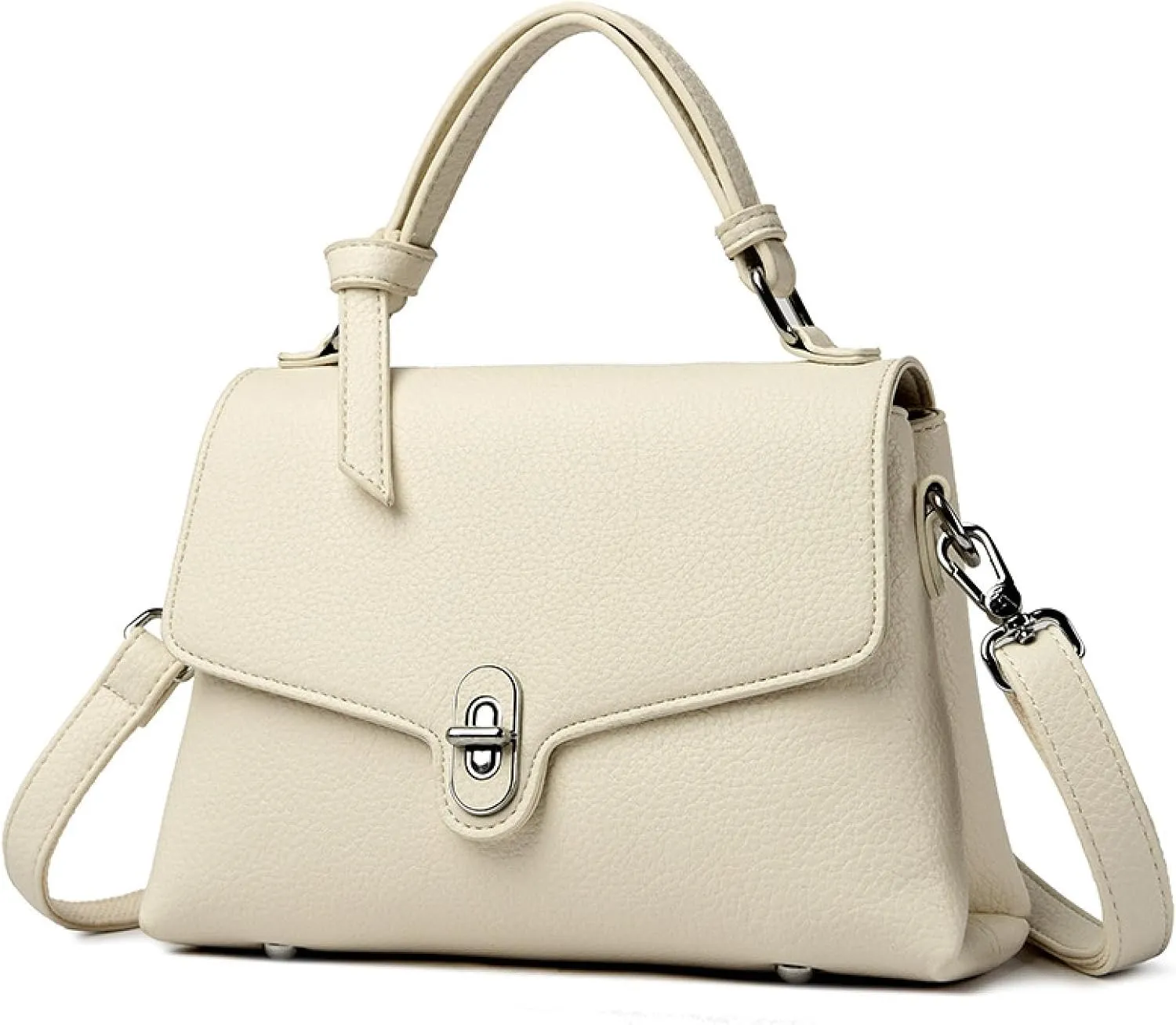 Stylish Women's Leather Top Handle Bag & Crossbody Shoulder Tote with Adjustable Strap - Versatile Everyday Fashion Accessory