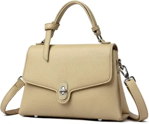 Stylish Women's Leather Top Handle Bag & Crossbody Shoulder Tote with Adjustable Strap - Versatile Everyday Fashion Accessory
