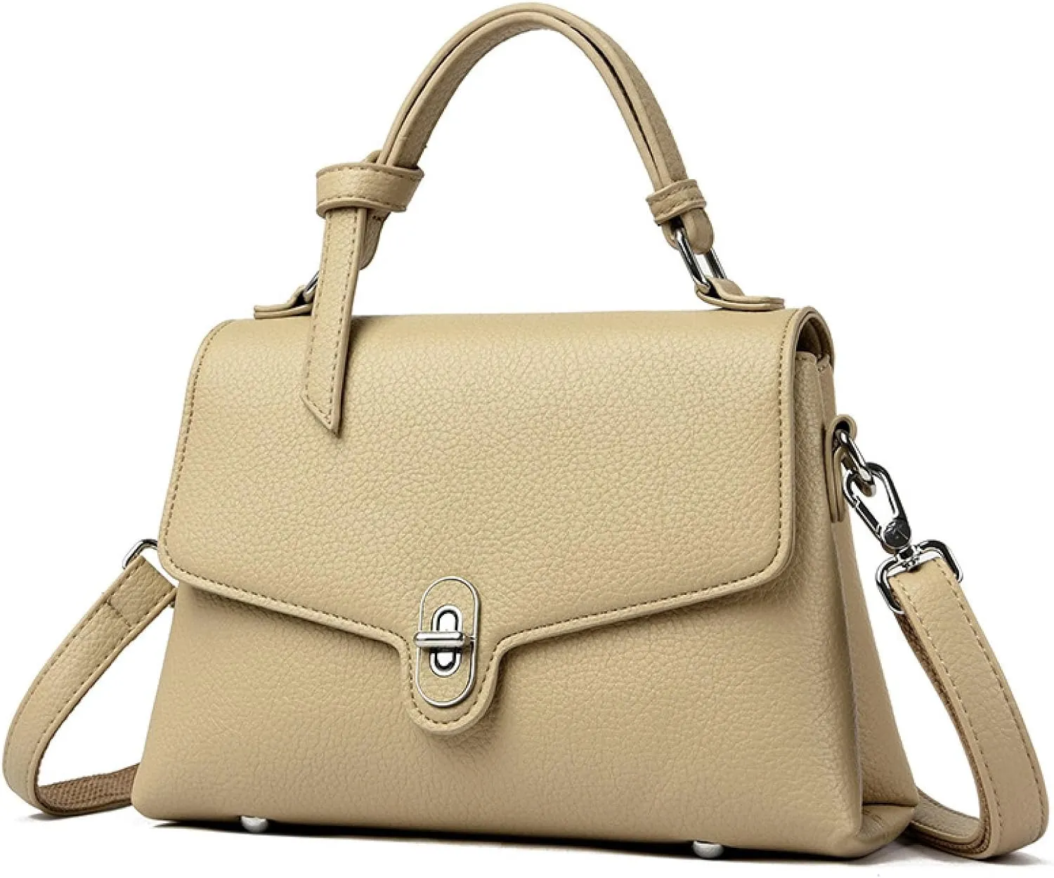 Stylish Women's Leather Top Handle Bag & Crossbody Shoulder Tote with Adjustable Strap - Versatile Everyday Fashion Accessory