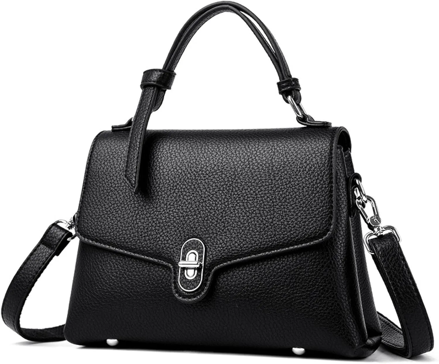 Stylish Women's Leather Top Handle Bag & Crossbody Shoulder Tote with Adjustable Strap - Versatile Everyday Fashion Accessory