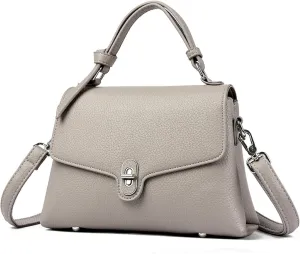 Stylish Women's Leather Top Handle Bag & Crossbody Shoulder Tote with Adjustable Strap - Versatile Everyday Fashion Accessory