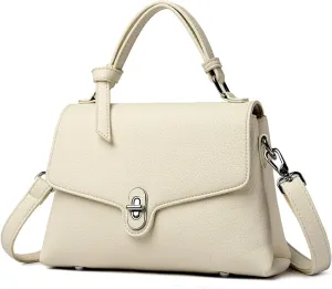 Stylish Women's Leather Top Handle Bag & Crossbody Shoulder Tote with Adjustable Strap - Versatile Everyday Fashion Accessory