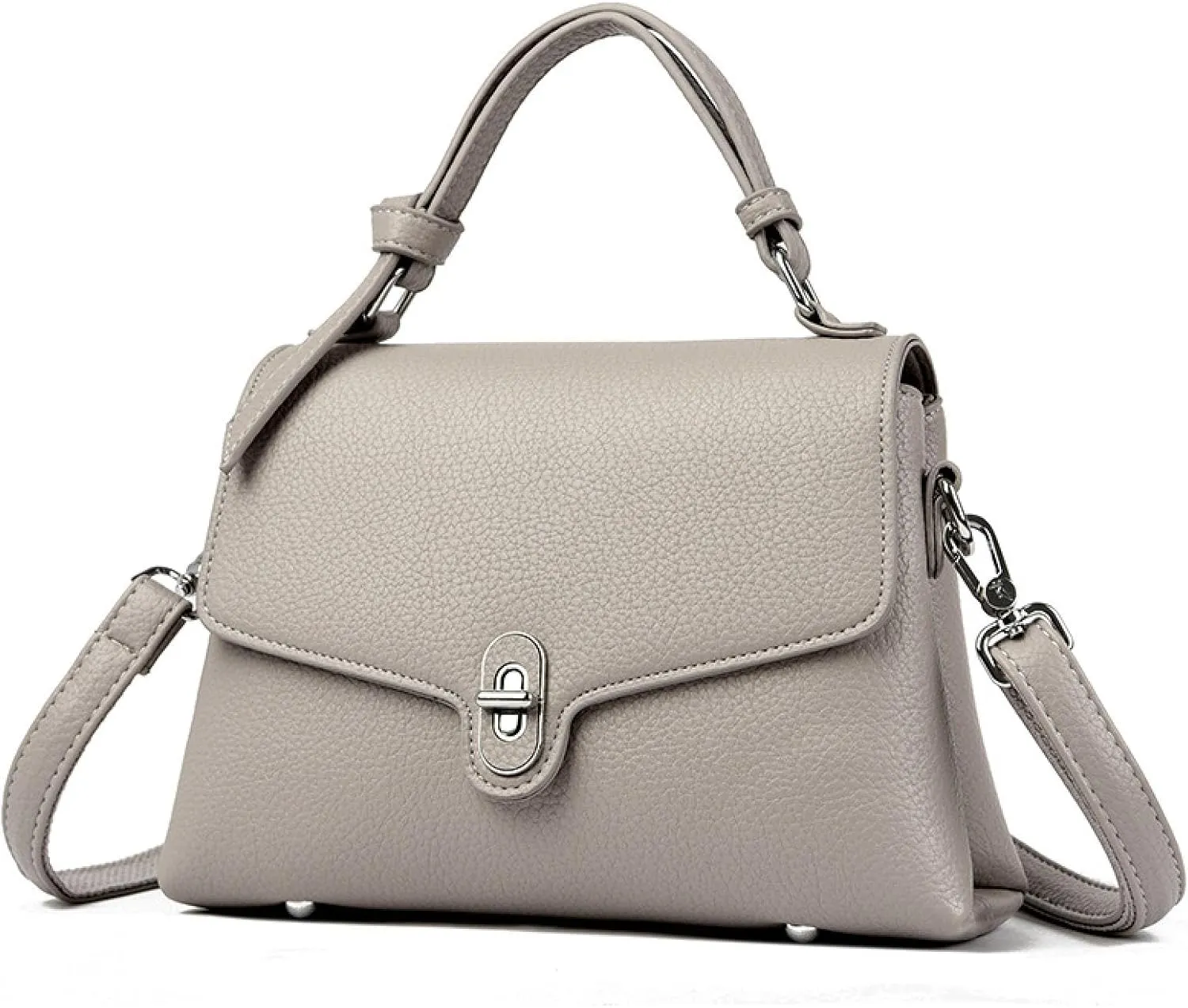 Stylish Women's Leather Top Handle Bag & Crossbody Shoulder Tote with Adjustable Strap - Versatile Everyday Fashion Accessory
