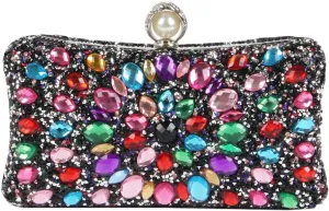 SUKUTU Women Rhinestone Evening Bag MultiColored Dazzling Crystal Clutch Bag Party Bridal Wedding Cocktail Handbag