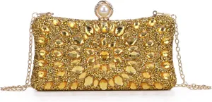 SUKUTU Women Rhinestone Evening Bag MultiColored Dazzling Crystal Clutch Bag Party Bridal Wedding Cocktail Handbag
