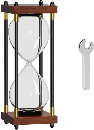 SuLiao Empty Hourglass, 10 Inch Large Black Wooden Frame Decorative DIY Sand Timer for Wedding Ceremony Set and Home Office Decor
