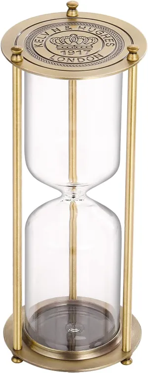 SuLiao Metal Empty Hourglass Timer Set: Large Brass Frame Sand Watch, Reloj De Arena, Vintage Hour Glass Sandglass DIY Fillable Unity Sand Ceremony Kit for Wedding, Home, Desk, Office Decor