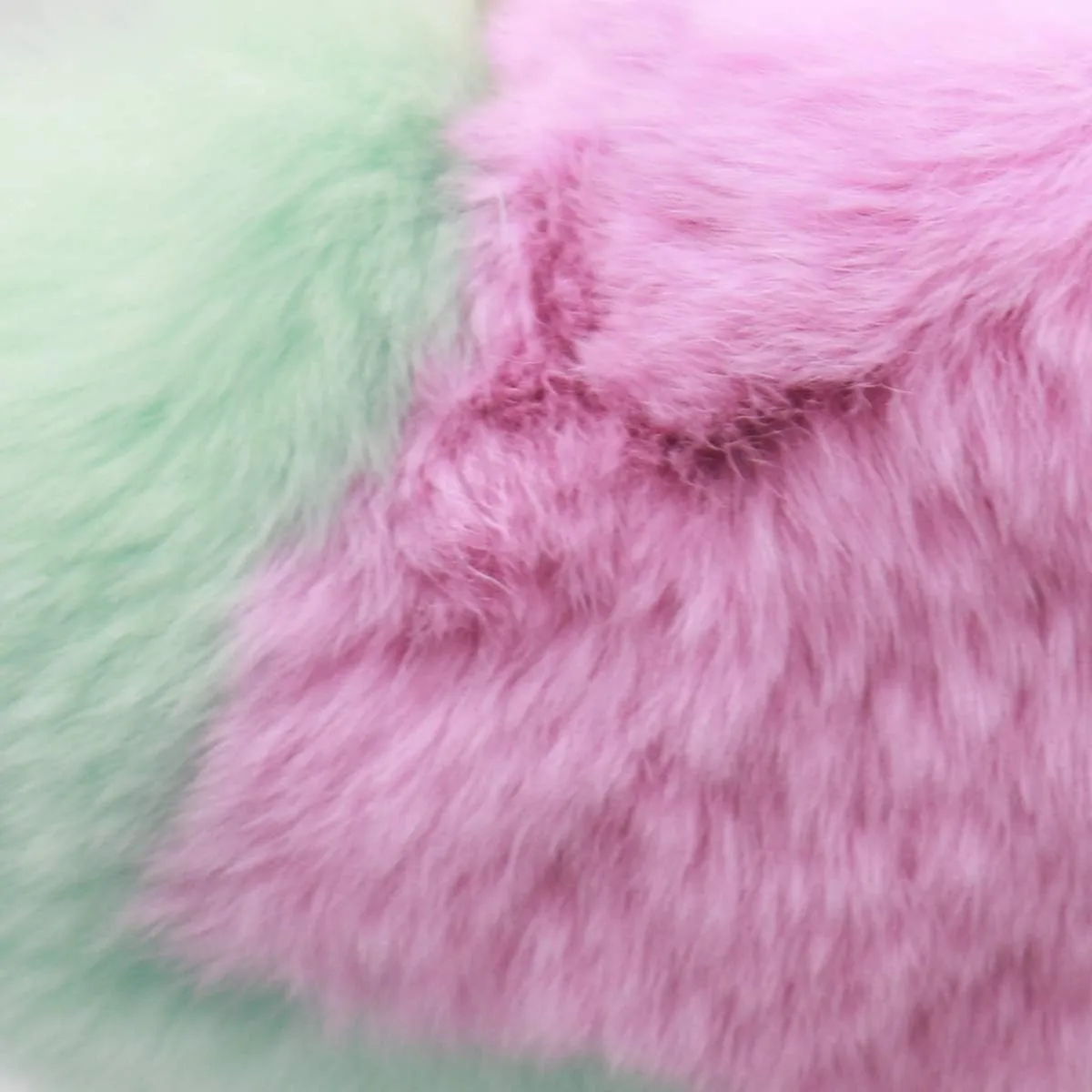 surell Plush Rex Rabbit Fur Heart Ying Yang Pom-Pom Keychain - Fuzzy Love Charm for Purses - Fluffy Bag Accessory