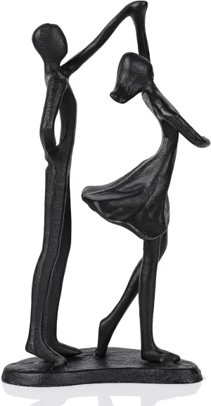 suruim Romantic Cast Iron Couple Statue - Wedding for Her, Wedding Sculpture, Metal Figurine, Unique Love Statue, Decorative Couple Figurine for Home, Office, and Wedding Décor (B)