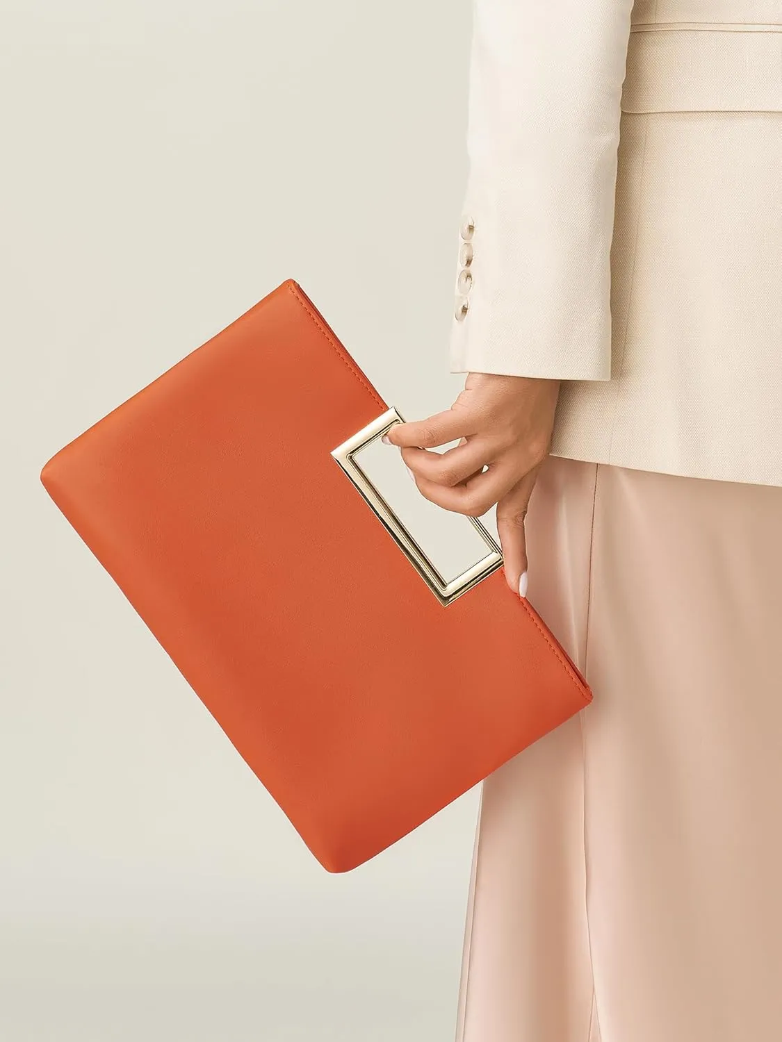 SWEETV Clutch Purses for Women Evening Formal, Fashion PU Leather Purse for Prom, Cocktail, and Wedding,Nina