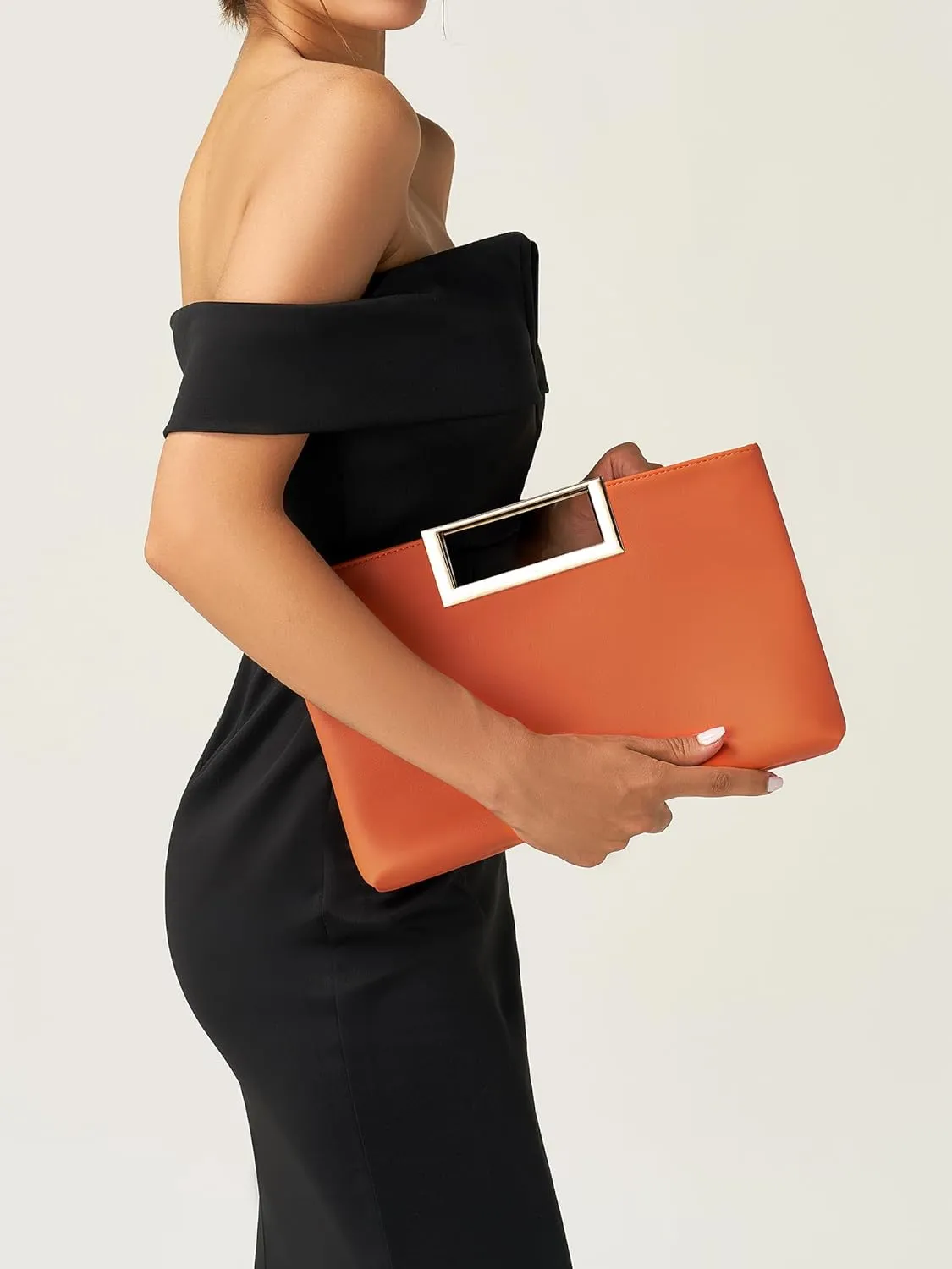 SWEETV Clutch Purses for Women Evening Formal, Fashion PU Leather Purse for Prom, Cocktail, and Wedding,Nina
