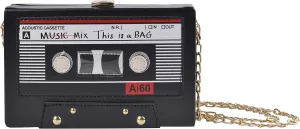 Tape Shaped Shoulder Bag Radio Recorder PU Crossbody Bag Women's Retro Evening Bag Handbag Clutch Purse