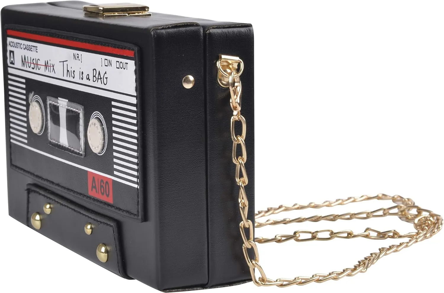 Tape Shaped Shoulder Bag Radio Recorder PU Crossbody Bag Women's Retro Evening Bag Handbag Clutch Purse