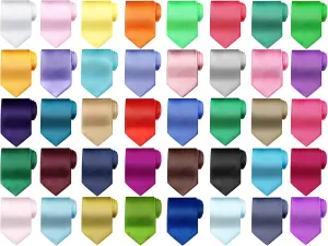 Tarpop 40 Pieces Men's Solid Ties Pure Color Ties Set Classic Men Formal Business Necktie for Formal and Casual Occasions, Assorted Colors